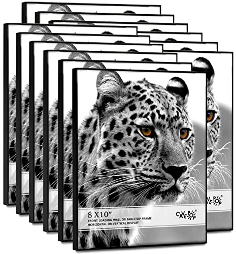 8X10" Front Loading Black Picture Frames Set Of 12 - For Tabletop Or Wall Decor - Artwork & Photography #TOP4