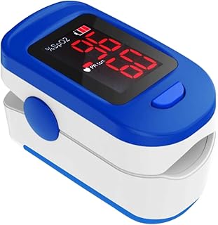 AccuSure Finger Tip Pulse Oximeter with LED Display and Auto Power Off Feature (Blue and White)
