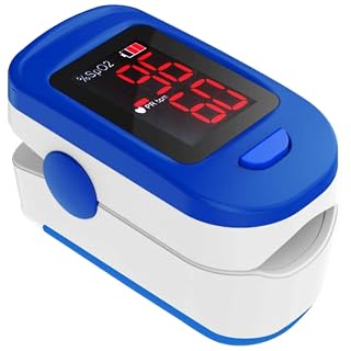 AccuSure Finger Tip Pulse Oximeter with LED Display and Auto Power Off Feature (Blue and White)