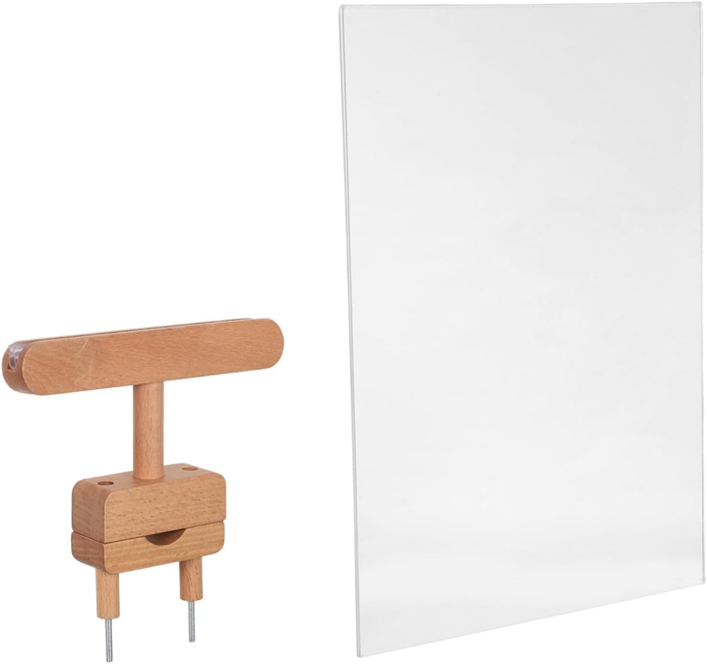LIFKOME Wooden Clip-on Price Tag Holder for Retail Display with 360° Rotating Double Sided A4 Sign Clips Featuring Versatile Merchandising Use and Flexible Clip-on Design for Mobile Vendor