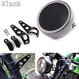 HOZAN Black 5.75inch Motorcycle LED Headlight Housing 5-3/4 LED Headlight Mount Compatible with...