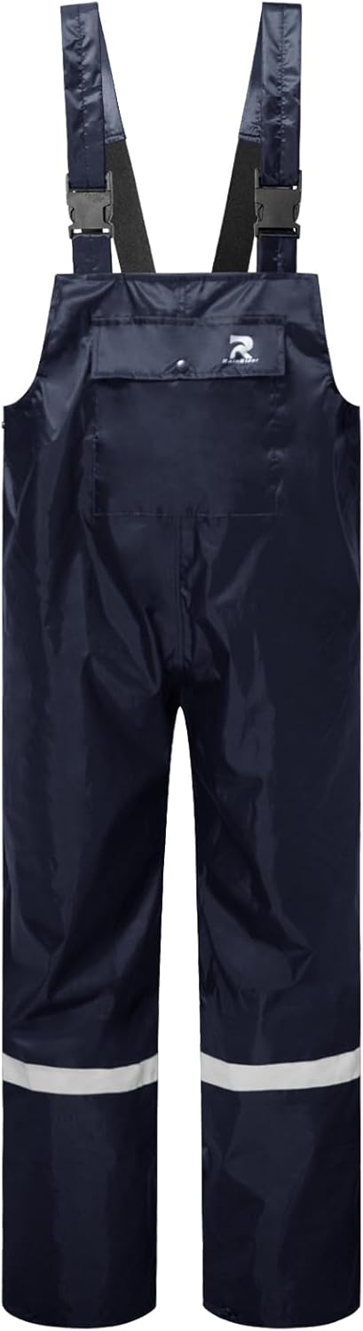 RainRider Bib Rain Pants for Men Waterproof Rain Gear for Women Workwear Bib Overalls Trousers for Fishing