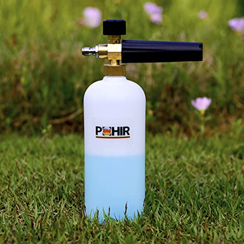 Pohir Foam Cannon, Foam Cannon For Pressure Washer, Adjustable Snow Foam Lance With 1/4'' Quick Connector, 1 Liter Foam Gun Blaster Essential Pressure Washer Accessories For Car Washing #TOP5