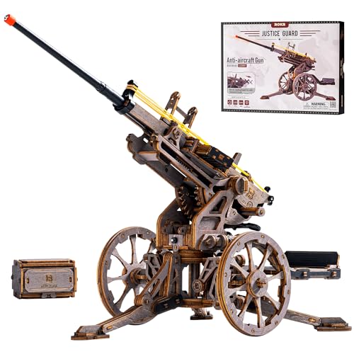 ROKR 3D Wooden Model Kits for Adults Kids - 3D Puzzle Rokr Models ST-5 Dynamic Mechanical Assembly & Launching Model LQM01