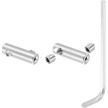 PATIKIL 1.5mm Hole Wire Rope Clips Set, 2 Pcs 304 Stainless Steel Double Holes Lock Cable Clamps Clip with M4 Hexagon Screws Spanner for Wire Rope Fitting, Silver