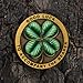 Good Luck Challenge Coin - 777 & Four Leaf Clover 3D Collectible Zinc Alloy Token, 1.574 Inches, Gift for Luck, Military, Collection
