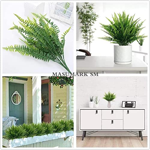Zobawlks 12 Bundles Fake Boston Fern Greenery Outdoor Uv Resistant Artificial Flowers And Plants For Home Decor Spring Garden Farmhouse Porch Pot Window Box Wedding Home #TOP3