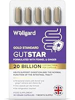 Wellgard Gutstar Probiotics - 16 Strain Probiotics for Gut Health with Fennel and Ginger, Vegan, UK Made