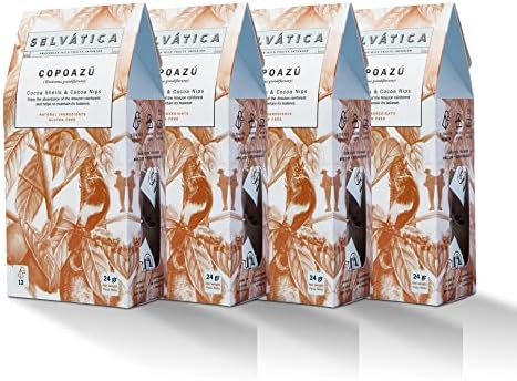 SELVATICA - Amazonian Wild Fruit Infusions Blend, COPOAZU 12 Nude Tea Bags, Pack of 4 Carton Boxes (1,48 Oz each) 100% Natural - No Sugar