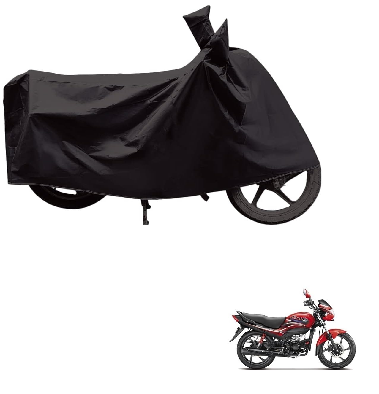 Kozdiko Dust & Waterproof Bike Body Cover with Mirror Pockets for Hero Passion Pro-image-36