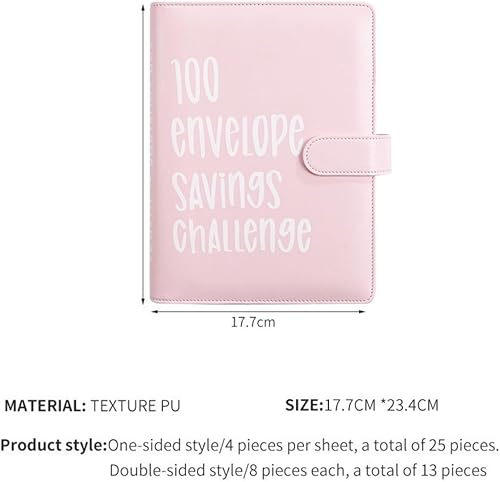 Miniatura 4 de Carpeta de desafío de 100 sobres, hojas de desafíos de ahorro, manera fácil y divertida de ahorrar $5,050, carpeta de presupuesto con sobres para