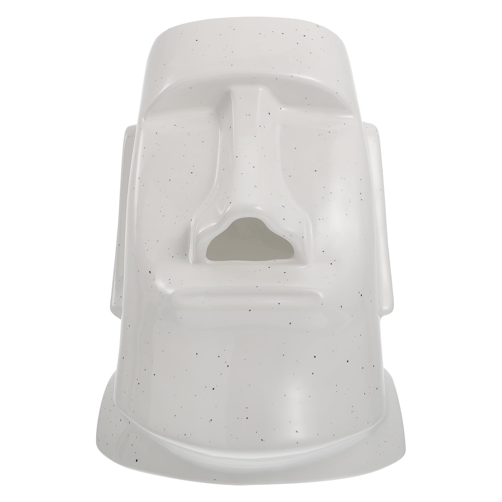 Scatola Fazzoletti Moai in Ceramica Bianca, Dispenser da Tavolo