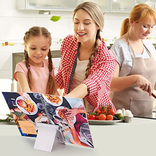 Vliuijt Desktop File Rack,Music Rack,Free Angle Adjustable Bookshelf Reading Textbook Foldable Light Bookshelf For Books,Recipes, Sheet Music,Mobile Phone Stand Reading Rack (Snow Mountain White) #TOP5