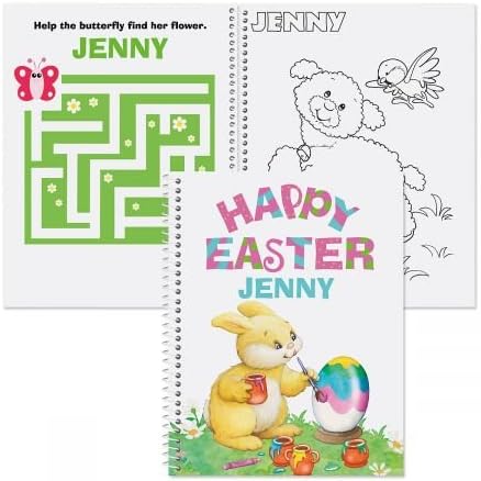 Lillian Vernon Personalized Easter Color and Activity Book- 24 Page Coloring Book, Girls Name, Spiral-Bound,