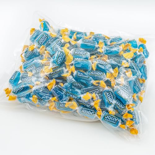 BLUE RASPBERRY JOLLY RANCHER Hard Candy Original Flavor 1 lb - Bulk Bag, Individually Wrapped (74 Pieces)