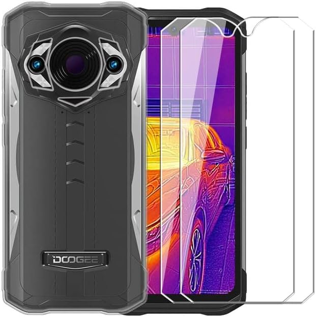 Funda para Doogee S98 Pro + 2 unidades Protector de pantalla de vidrio templado  Silicona transparente suave flexible a prueba de golpes TPU