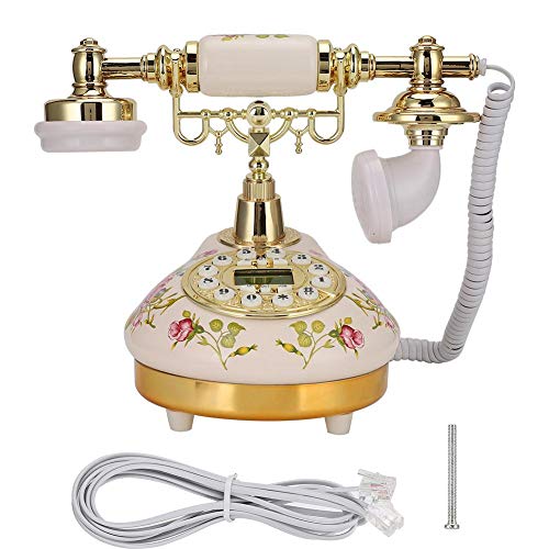 Teléfono de escritorio retro base redonda clásico miniatura 5