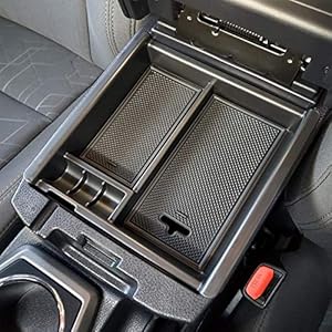 JKCOVER Center Console Accessory Organizer Compatible with Toyota Tacoma 2016 2017 2018 2019 2020 2021 2022 2023, ABS Material Armrest Box Insert Tray (Black Trim)