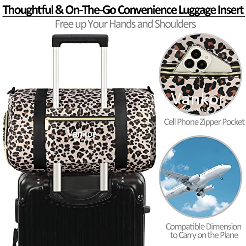 Gym Bag For Women With Shoe Compartment Waterproof, Sports Duffle Bag For Travel Duffel Weekender Carry On Beach Yoga Overnight Luggage Mommy Maternity Hospital Bag Leopard Print 17.5 Inch #TOP5