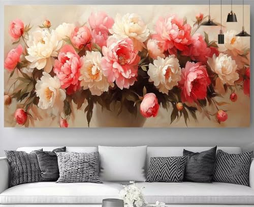 Broderie diamant kit complet 5D strass et canevas fleurs géant pour décoration