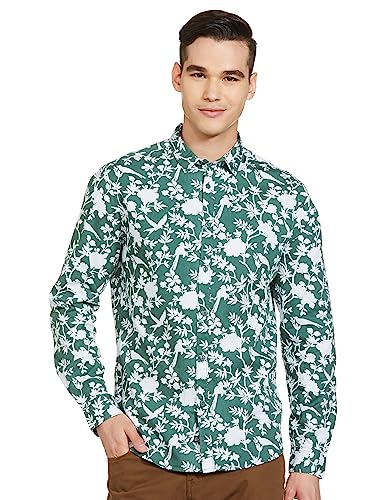 Image of The Indian Garage Co Men Cotton Regular Fit Full Sleeves Spread Collar Casual Shirt