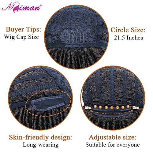 Miman 6 Inch Short Dreadlock Wig For Black Women Afro Curly Twist Wig Synthetic Braided Wigs Full Curly Faux Locs Crochet Hair Braiding Wigs For Black Women (1B/30,Black To Brown) #TOP6