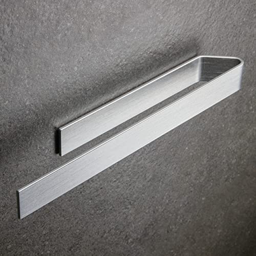 Design Amburgo Porta asciugamano adesivo | Porta Asciugamani Cucina e Bagno | Barra per asciugamani senza foratura 40cm | Grigio argento