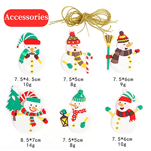 Bynyto US-SE-235-HANG-SNOWMAN_12PCS 12Pcs Mini Snowman Christmas Clay Pendant Ornament Traditional Christmas Tree Decorations Winter Bulk Figurine Family Dolls Hanging Ornaments Gift Holiday Stocking Stuffers Wreath Mantel Garland Decor thumb #6