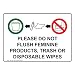ComplianceSigns Plastic Restroom Etiquette Sign, 7 x 5 in. with English Text, White