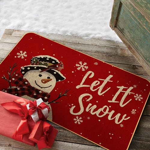 Snowman-Let-it-Snow-Christmas-DoormatSnowflakes-Winte-Xmas-Decorative-Doot-Mat-Non-Slip-Low-Profile-Indoor-Outdoor-Welcome-Mat-Washable-Winter-Holiday-Doormat-17-x-29 Snowman Let it Snow Christmas DoormatSnowflakes Winte Xmas Decorative Doot Mat Non Slip Low Profile Indoor Outdoor Welcome Mat Washable Winter Holiday Doormat 17 x 29