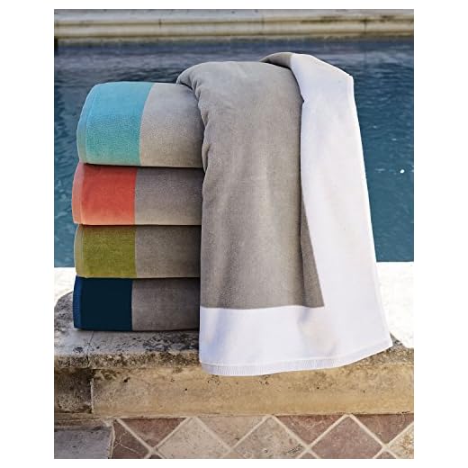 Peacock Alley Soleil Beach Towel | Beautiful and 100% Cotton | Color Blocked Design | Perfect for The Beach, Pool or Lake (White, Beach Towel)