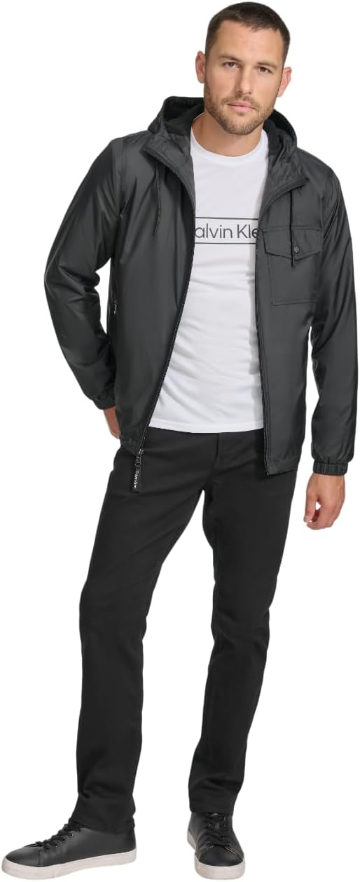 Calvin Klein Men's Lightweight Water Resistant Windbreaker Jacket
