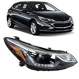 labwork Headlight Assembly Compatible Replacement for Cruze 2016-2019 Model DRL Halogen Projector Headlamp for Passenger Side