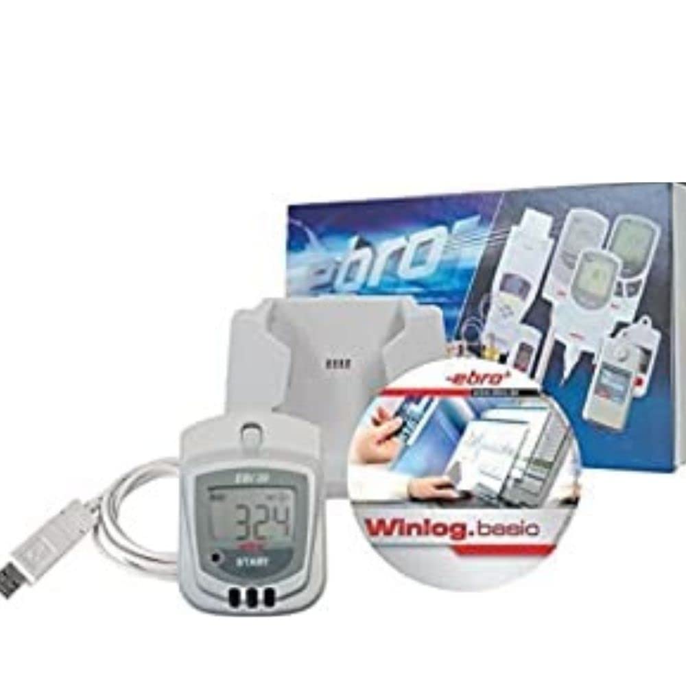 * Versand innerhalb von 1 Tag * EBRO EBI-20TH1 Datenlogger für Temperatur und Luftfeuchtigkeit, Reinräume, Apotheken, Kühlschränke, Lieferwagen, Gefrierschränke (Datenlogger + Schnittstellenset)