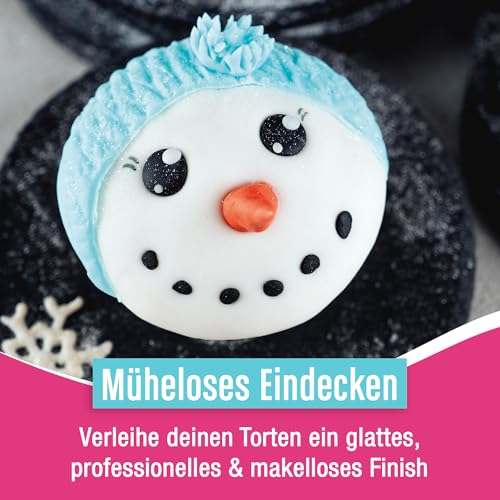 DECOCINO Fondant Hellblau – 250 g – ideal zum Verzieren von Kuchen, Torten, Cupcakes – Palmölfrei & vegan