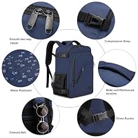 Für Ryanair Handgepäck 40x20x25 Rucksack für Flugzeug 20L Klein Reiserucksack für Herren Damen Tasche Laptop 14 Zoll Mit USB Ladeanschluss Reisetasche für Weekender, Blau – Ansicht 6