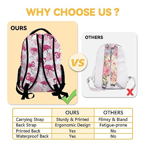 Flamingo Backpack for Girls Boys, 16 Inch Pink Backpacks for School, Cute Lightweight Durable Bookbag for Kids4