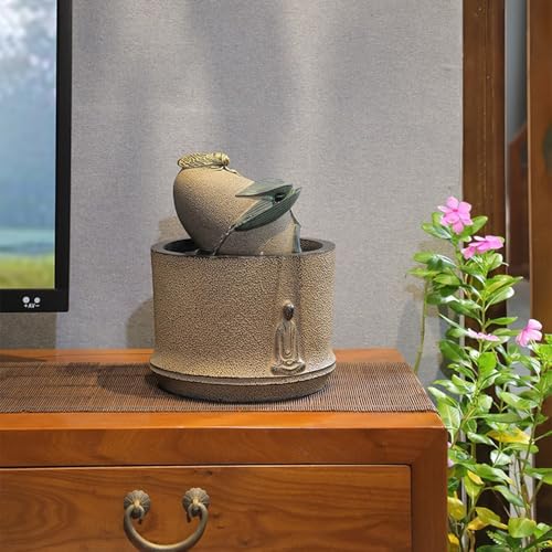 Fuente de agua cascada interior decorativa con resina para relajación 4
