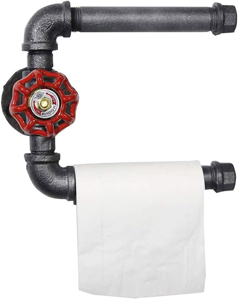 Wall Mounted Toilet Paper Holder, Industrial Towel, Iron Water Pipe Roll, Rust Proof, Anti Corrosion