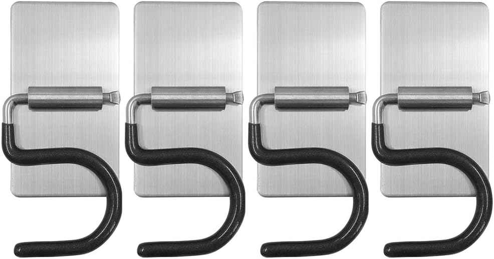 4Pcs Broom Mop Holder, Stainless Steel Heavy Duty SType