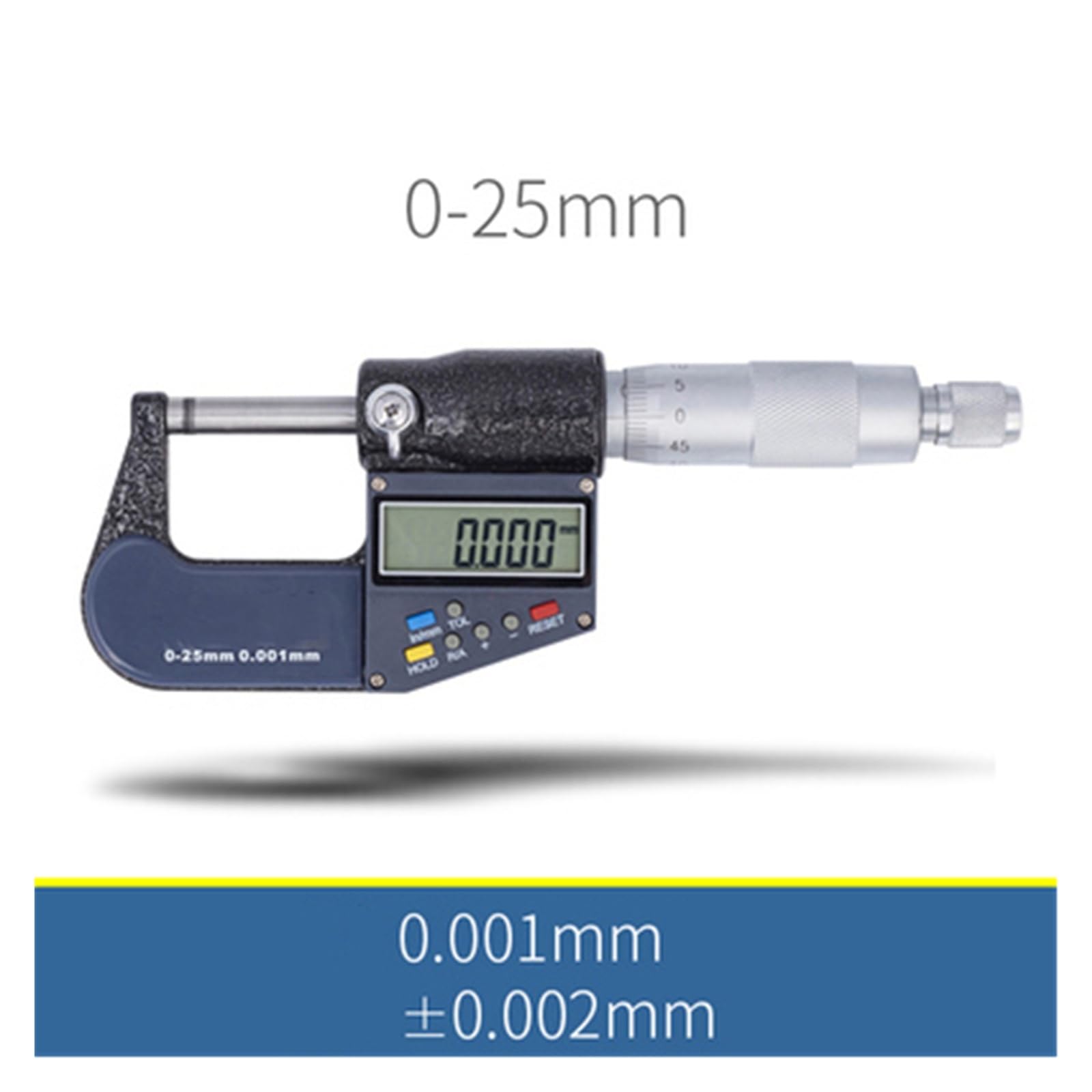 Micrómetro digital exterior de 0,001 mm, 0-25, 25-50, 50-75, 75-100, calibrador electrónico, micrómetro carburo Mediciones precisas(0-25MM TYPE B)
