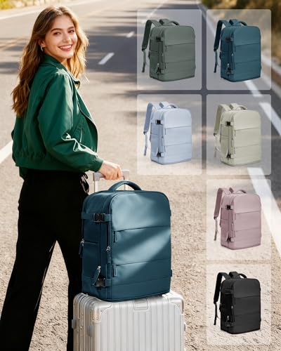 Image of coowoz Travel Backpack Carry On for Women Man Gym Backpack with Laptop Compartment Mochila de Viaje Teacher Personal Item Backpacks Airplane Accessories Must Haves Peacock Blue,20L