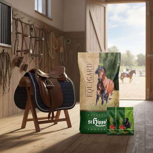 St. Hippolyt Equigard Müsli – Getreide- und melassefreies Pferdefutter mit niedrigem Stärkegehalt, 20 kg + 2 x 1 kg Belohnungs-Lobs