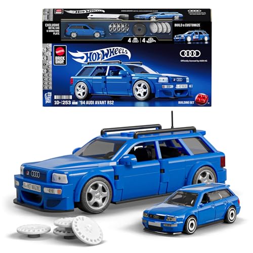 Mattel Brick Shop Hot Wheels Speed Series Juego De Construcción Realista Del Audi Avant Rs2 Del 94 Con 252 Piezas, Para Adultos Coleccionistas Y Niños Y Niñas A Partir De 10 Años, Jgr28