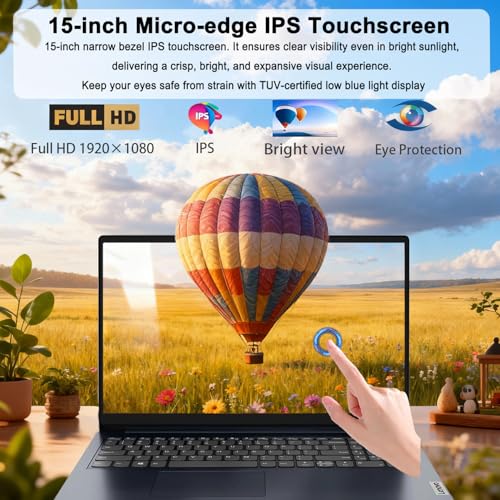 Image of Lenovo IdeaPad Slim • 15.6 inch FHD Touchscreen Laptop • Intel Core i5-1335U (10 Cores) • 24GB DDR4RAM • 1TB SSD • Privacy Shutter • Copilot AI • SD Card Reader • 10H Battery • WiFi 6 • Windows 11