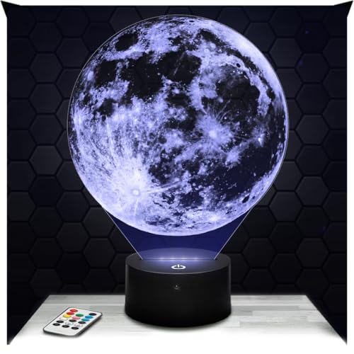 Lampephoto.fr: Lámpara 3D Luna Llena Luz