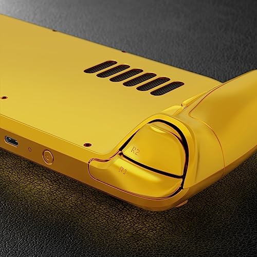 Image of eXtremeRate DIY Full Set Shell with Buttons for Steam Deck LCD, Custom Faceplate Back Plate Replacement Shell for Steam Deck LCD - Chrome Gold [Console NOT Included]