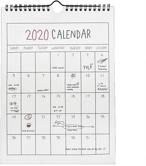 Amazon Co Jp 2020年 カレンダー 壁掛け 21cmx29cm 文房具 オフィス用品
