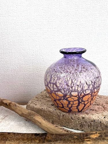 稲嶺盛吉さん　泡花瓶 稲嶺盛吉(宙吹きガラス工房虹) 琉球ガラス □琉球 花瓶 壺□ふ-
