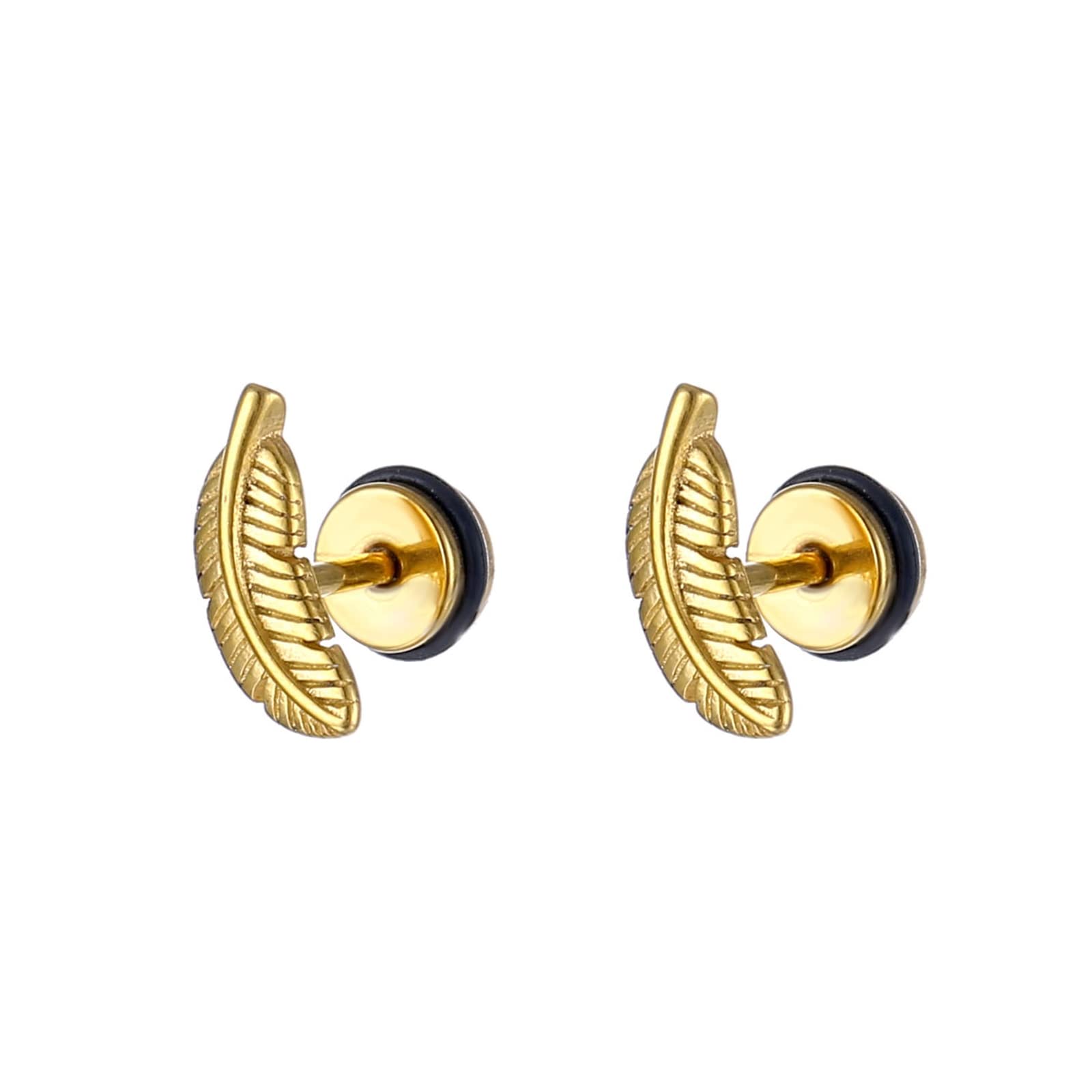 Beydodo Pendientes Aretes Mujer Hombre Acero Inoxidable Aretes Plata,Pendientes Pluma Vintage Aretes Plata